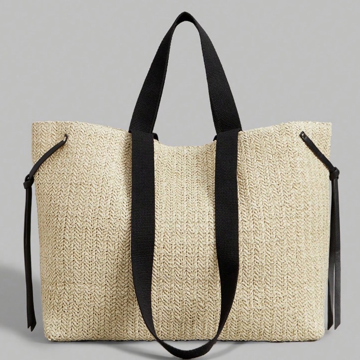 Large Capacity Straw Tote-Bsg